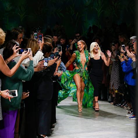 jennifer lopez's versace catwalk moment sparks surge in green|jennifer lopez wedding dress.